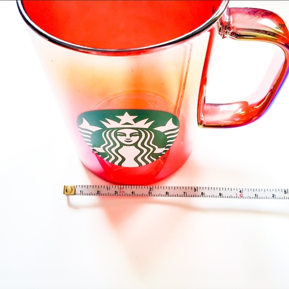 Starbucks Red Holographic Iridescent Rainbow Glass Kitchen Mug 14oz Holiday 2019 - Picture 3 of 7